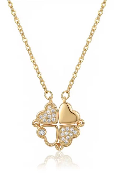 Crystal Clover Pendant Necklace