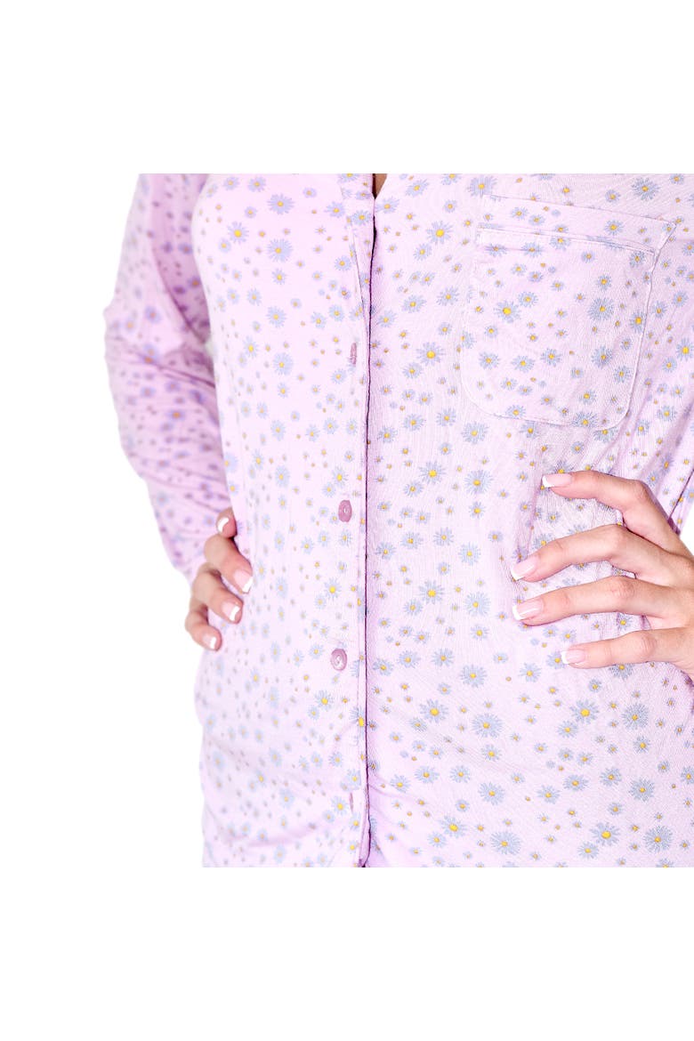 Oopsie Daisy Long Pajama Set, Alternate, color, Pastel Purple, Bright Purple