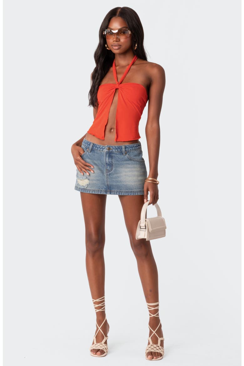 Julia Split Front Halter Top, Alternate, color, ORANGE