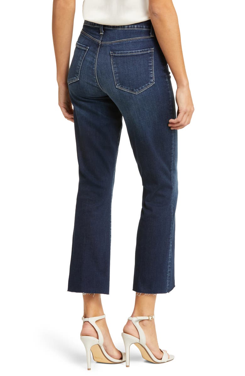 L'AGENCE Kendra Raw Hem Flare Crop Jeans, Alternate, color, Columbia
