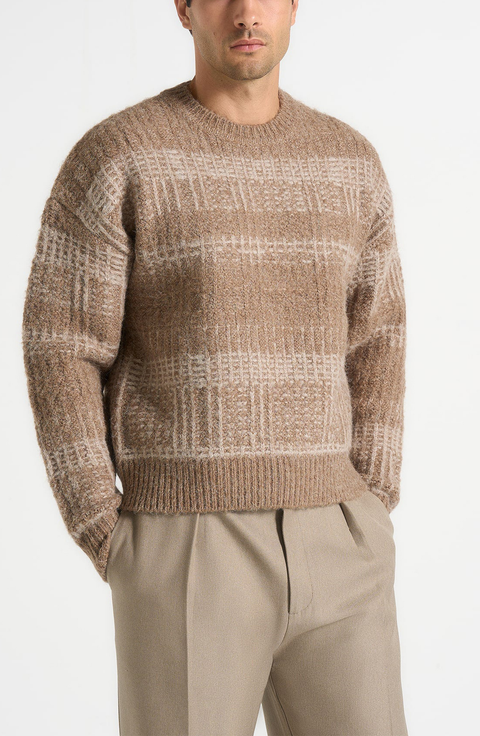 Ayden Check Wool Knit Jumper