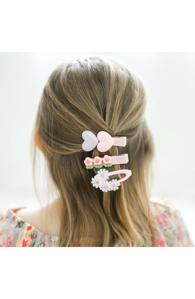 Puttisu Tulle Blossom Charm Hair Clip Set of 5, Alternate, color, Pink & Lavender