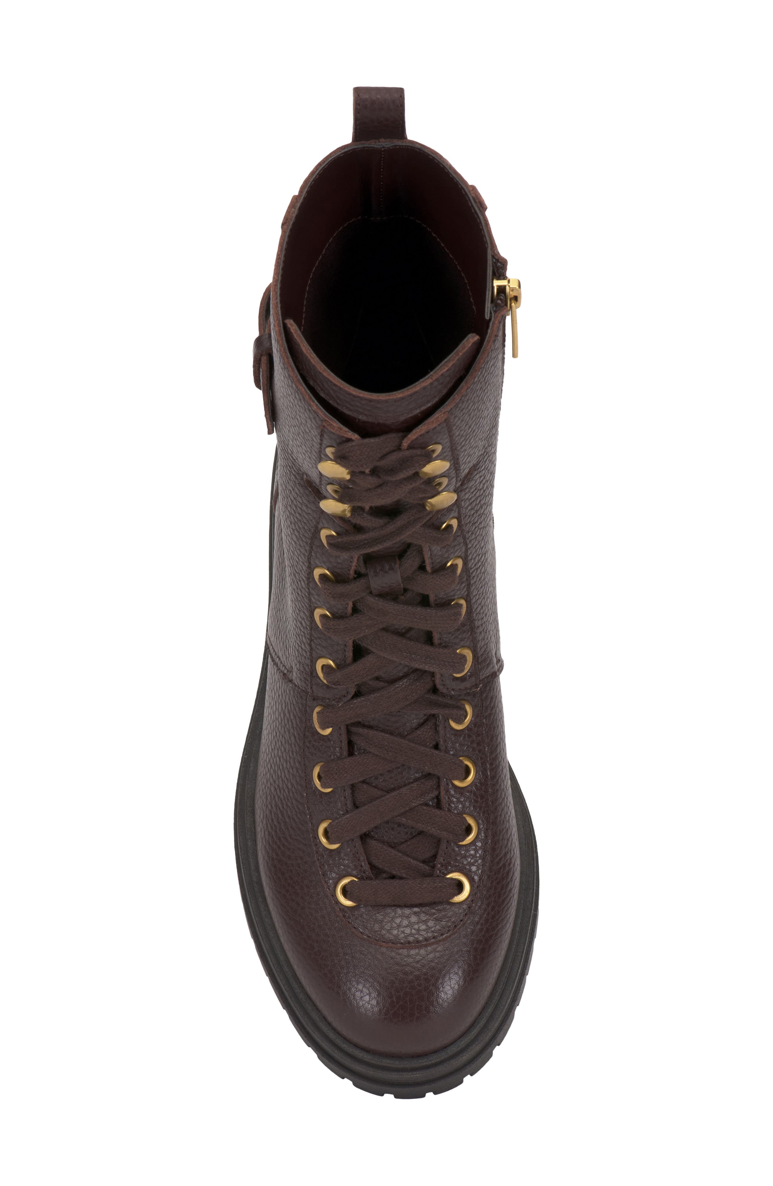 Becinda Leather Combat Boot, Alternate, color, ESPRESSO