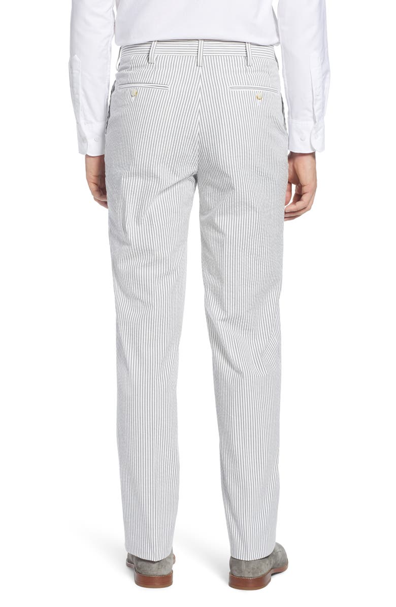 Berle Flat Front Seersucker Pants, Alternate, color, Grey