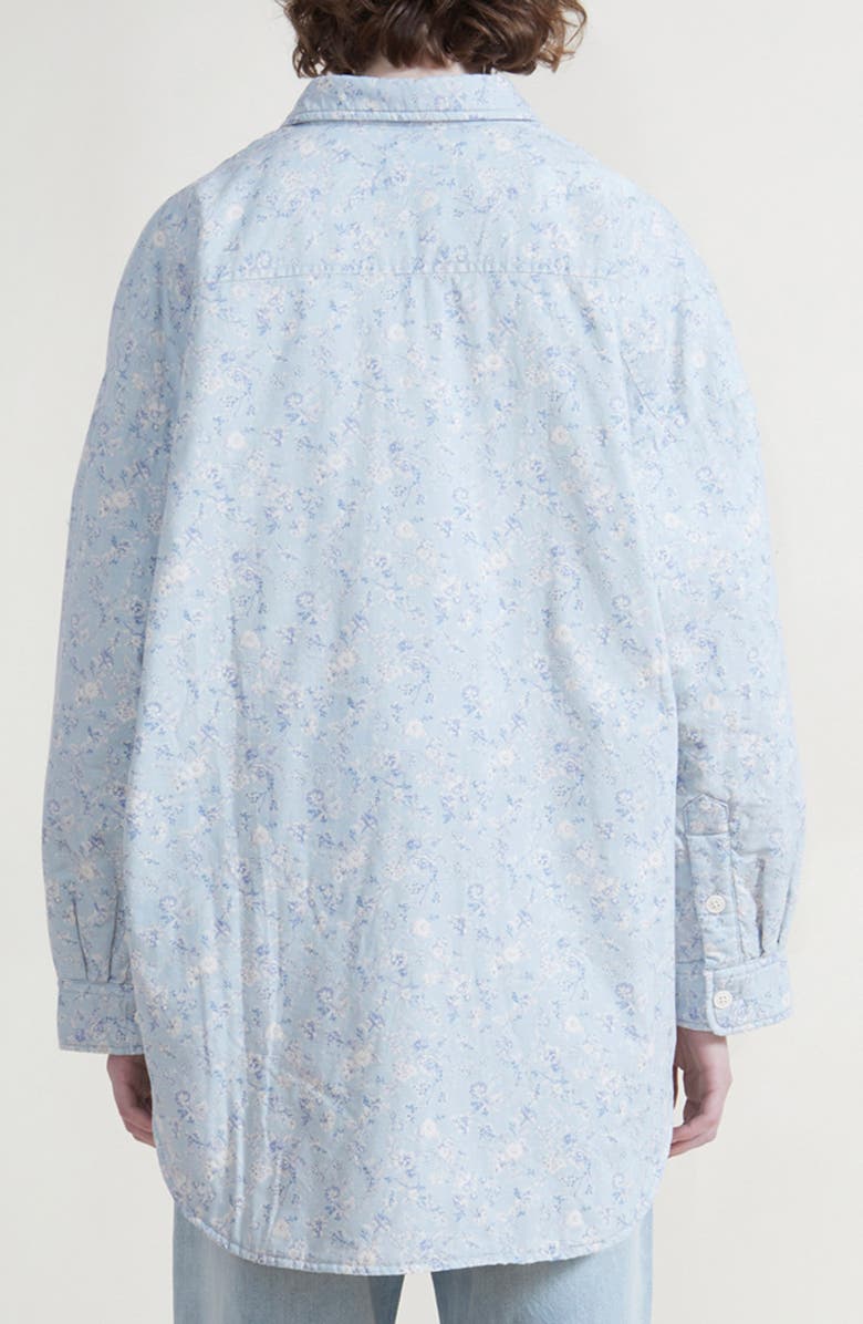 DENIMIST Floral Print Cotton Shirt Jacket, Alternate, color, Blue Floral