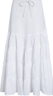 Paloma Wool Long Etoile Stripe Tiered Cotton Maxi Skirt