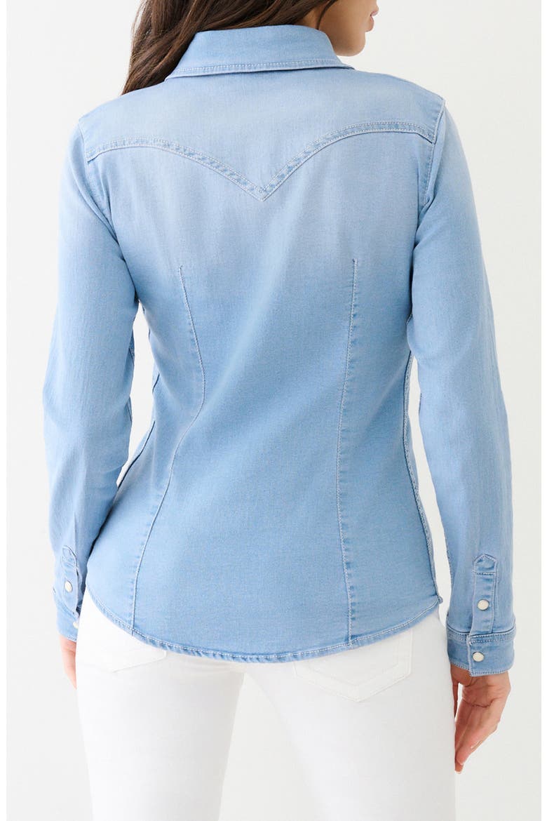 Western Long Sleeve Denim Shirt, Alternate, color, LIGHT BLUE WASH