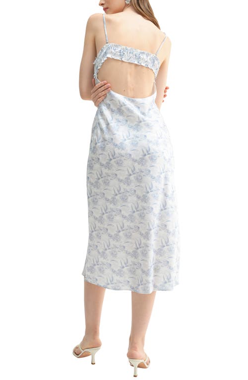 Lush Open Back Midi Dress In Blue