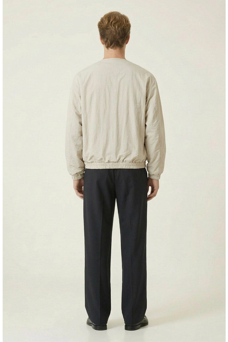 Lightweight Elastic Hem Bomber Jacket, Alternate, color, Light Beige