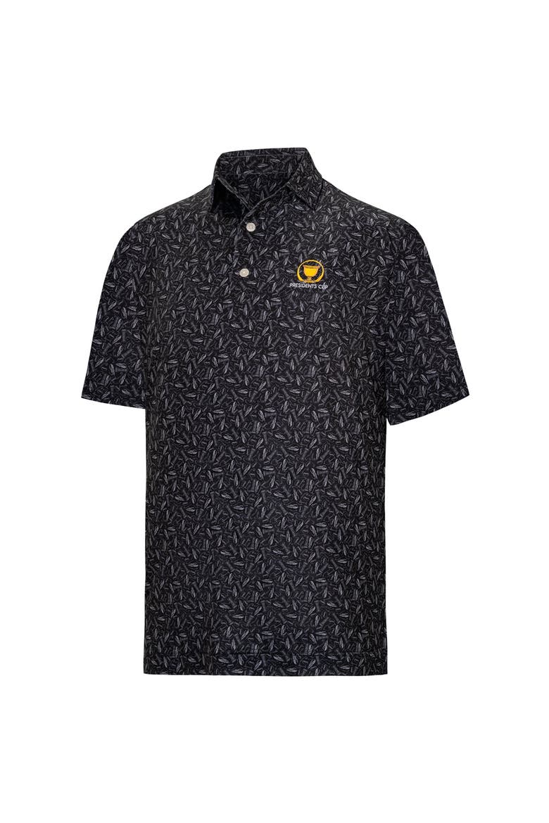Men's FootJoy  Black Presidents Cup 2026 President's Cup ProDry Chicago Print Lisle Polo, Alternate, color, Black