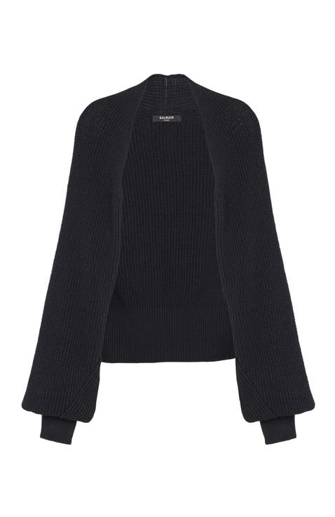 Ribbed knit bolero cardigan