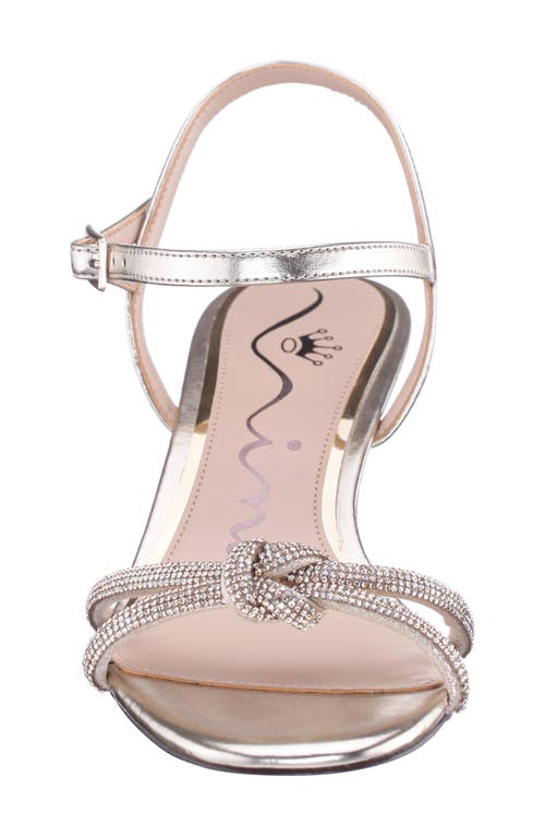 Nina Valeria Ankle Strap Wedge Sandal In Platino