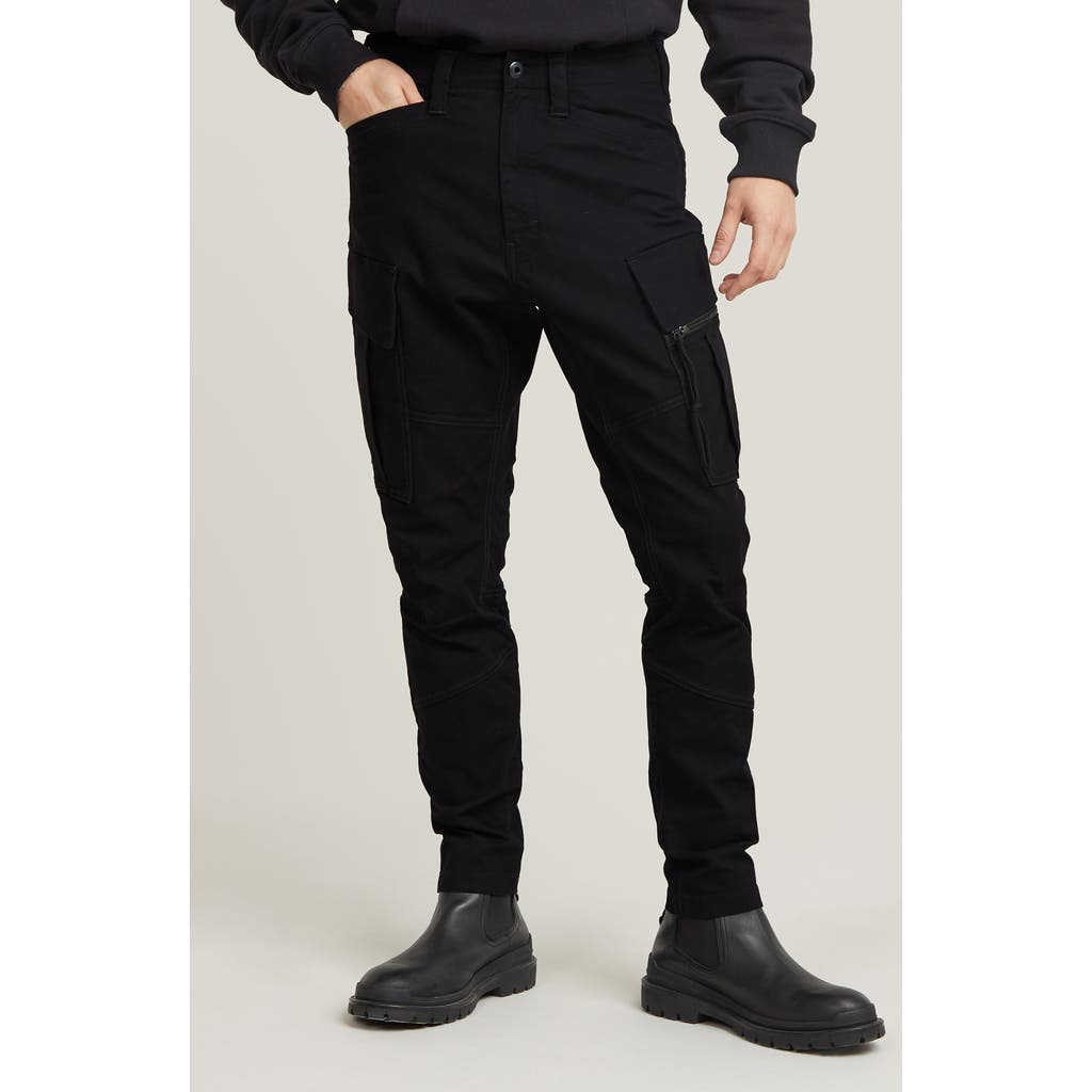 G-star Zip Pocket 3d Skinny Cargo Pants 2.0 In Dark Black