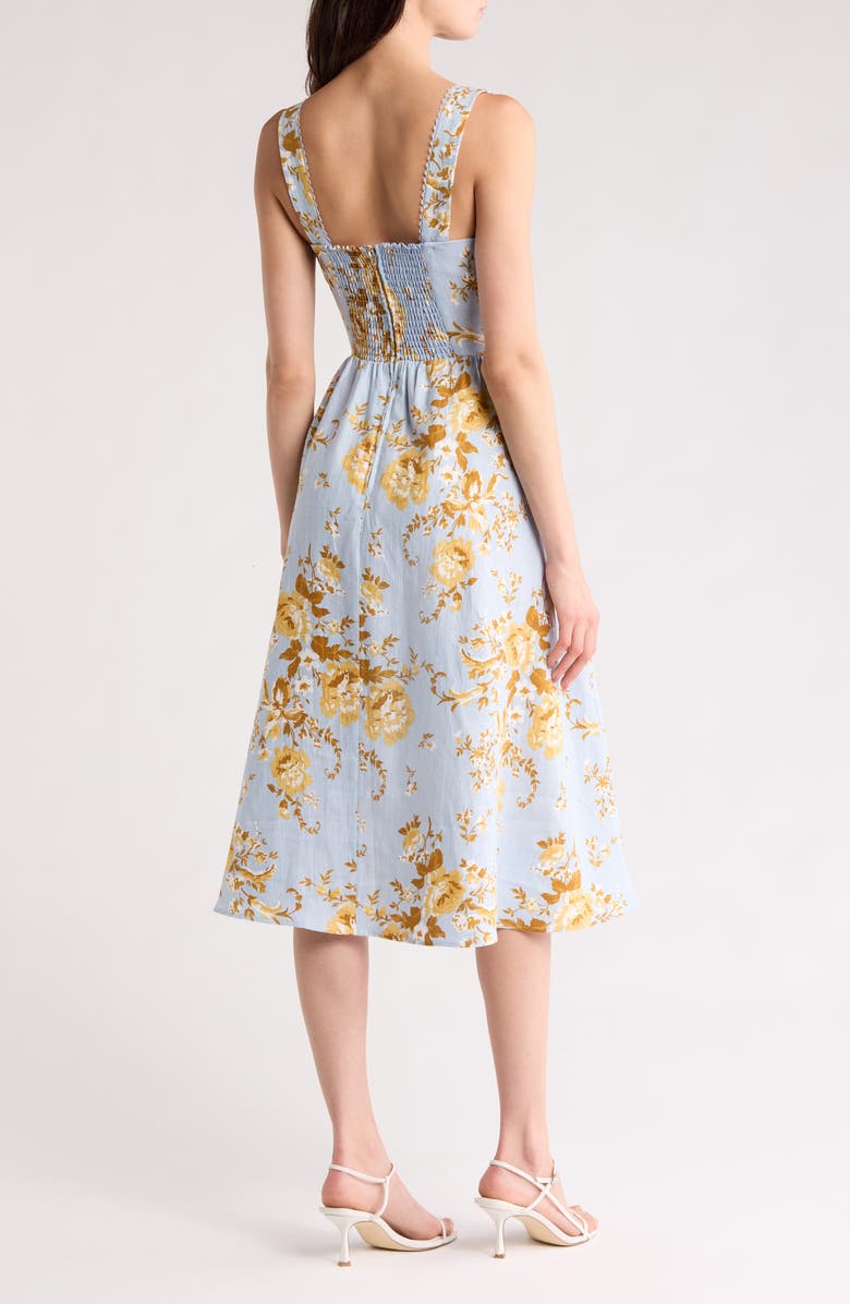 Tagliatelle Floral Linen Midi Sundress