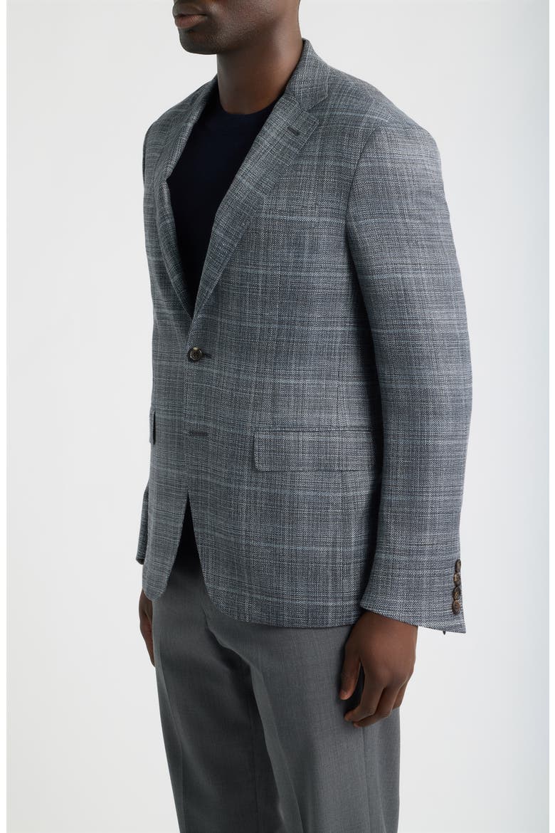 Kei Trim Fit Plaid Sport Coat, Alternate, color, GREY