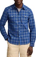 Lucky Brand Plaid Long Sleeve Corduroy Western Shirt