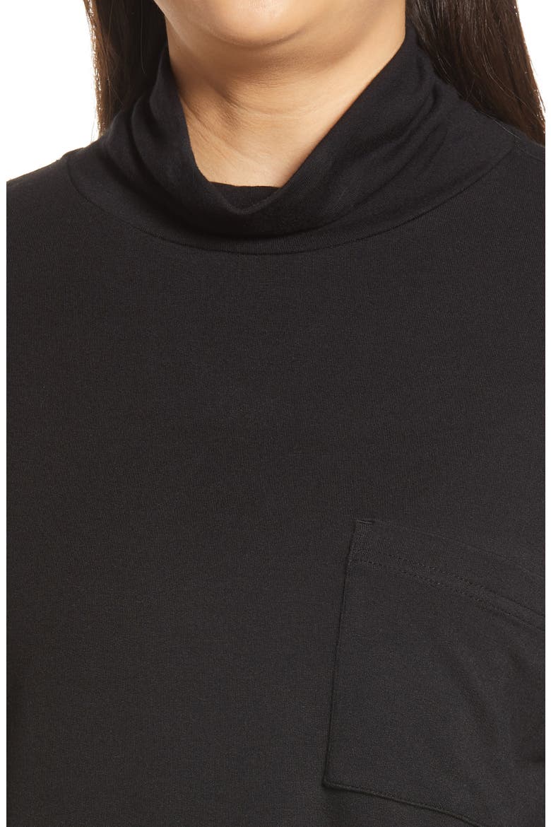 Signaturesoft Funnel Neck Sweatshirt, Alternate, color, BLACK