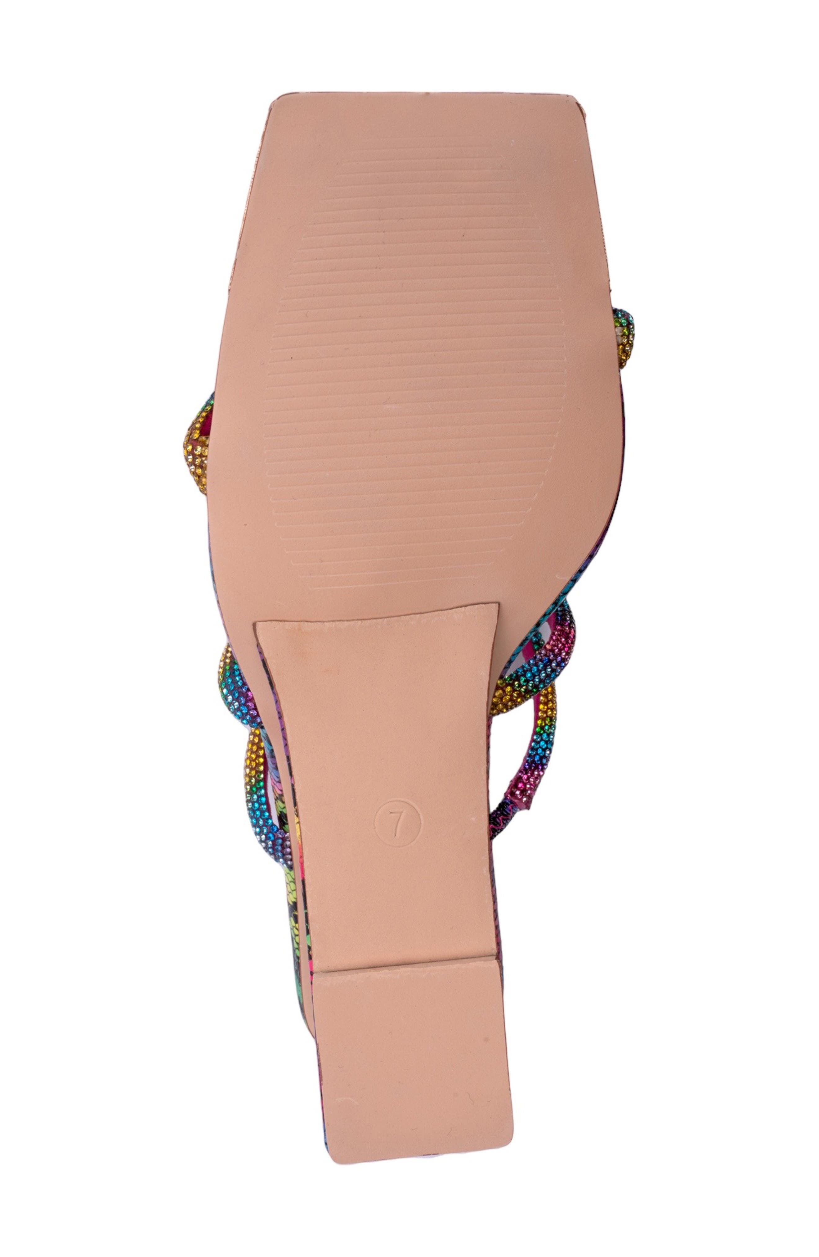 NINETY UNION Angel Snake Embossed Wedge Heel Sandal, Alternate, color, Rainbow
