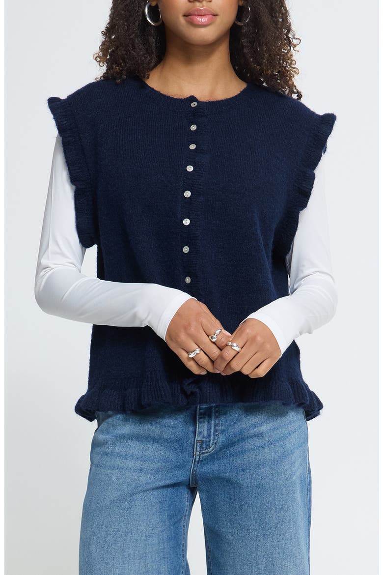 Ihprovoke Ruffled Sweater Vest, Main, color, TOTAL ECLIPSE