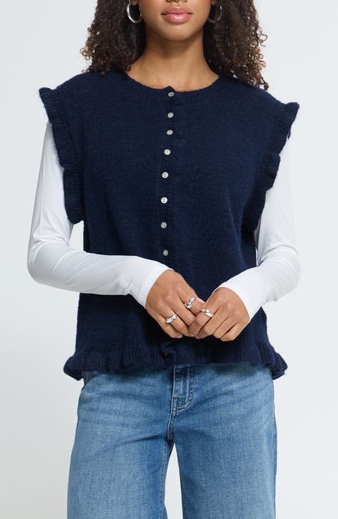 Ihprovoke Ruffled Sweater Vest