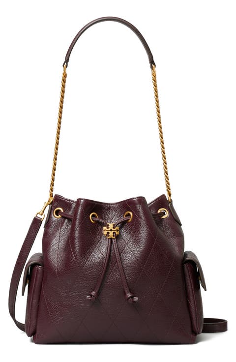 Charlie Quilted Leather Drawstring Shoulder Bag