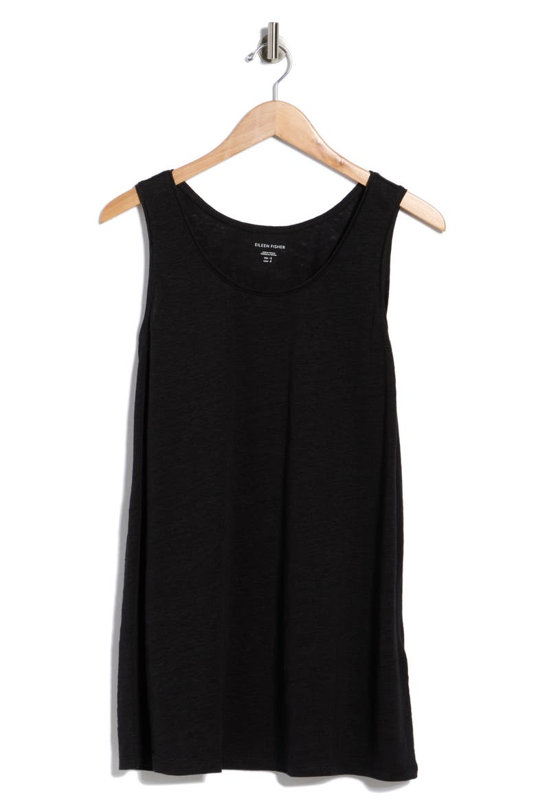 Organic Linen Tank, Alternate, color, BLACK
