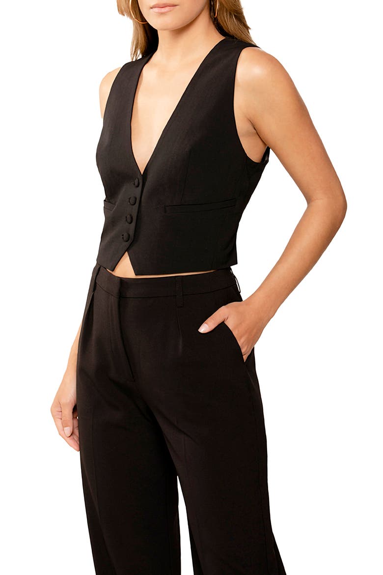Calilista Back Belt Vest, Alternate, color, BLACK