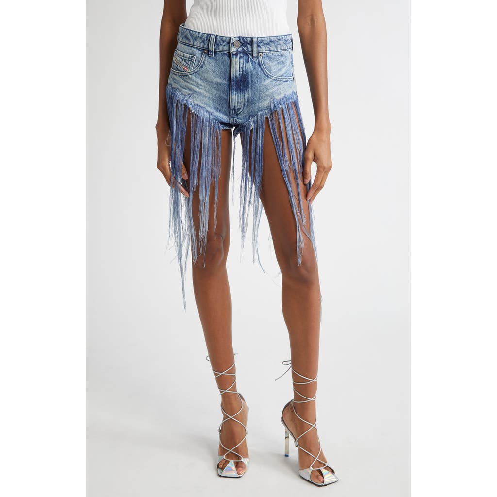 Shop Diesel ® De-jizz Fringe Hem Denim Shorts