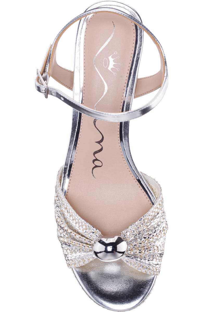 Nina Metallic Block Heel Platform Sandal, Alternate, color, Silver