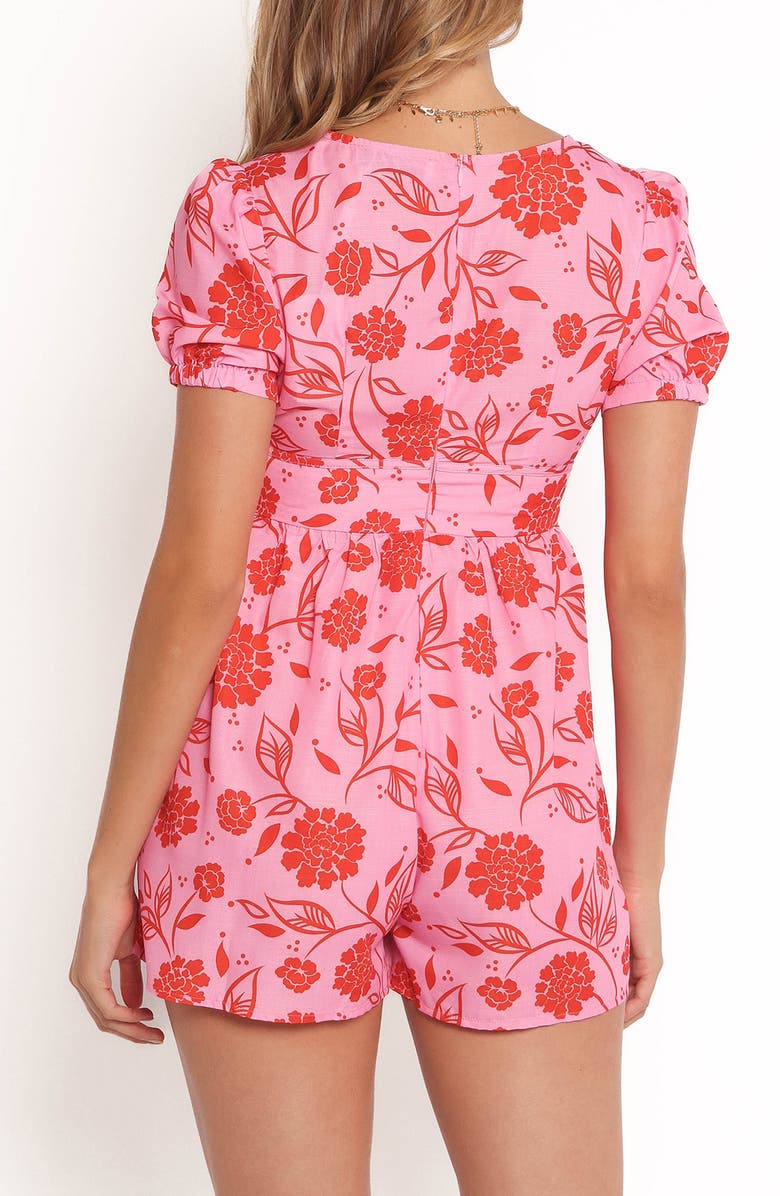 Petal & Pup Anthea Floral Romper, Alternate, color, Pink Red