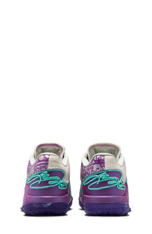 Nike Kids' Lebron Xxii Basketball Shoe In Soft Pearl/turquoise/purple