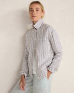 Haven Well Within Everweave Linen Stripe Boxy Jacket