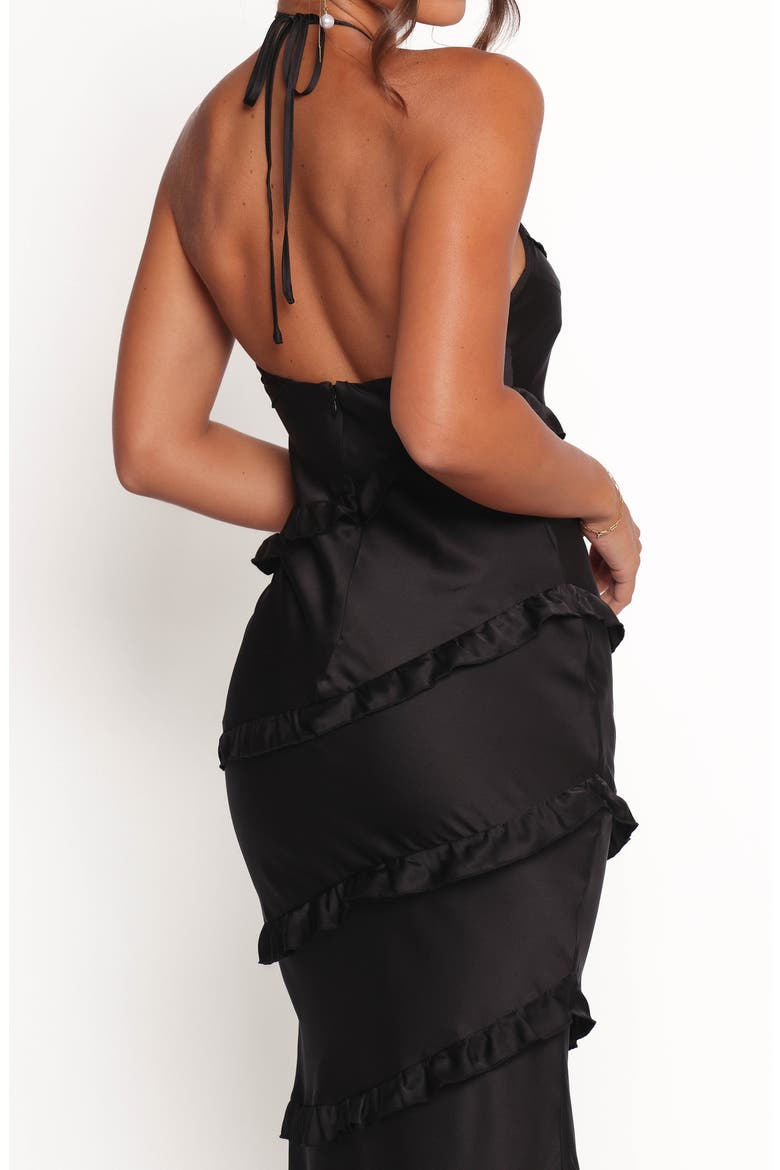 Roxanne Halter Maxi Dress, Alternate, color, BLACK