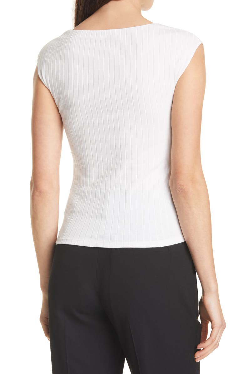 Vince Camuto Cap Sleeve Boat Neck Ribbed Top, Alternate, color, 