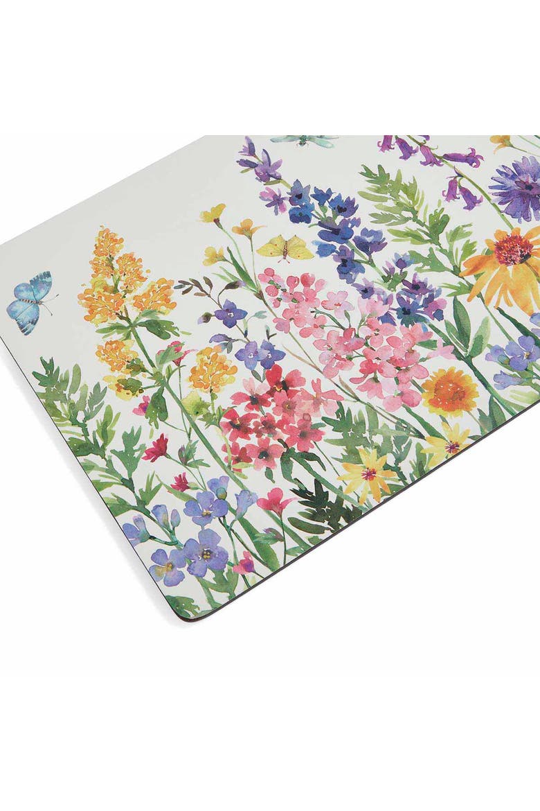 Wildflowers Set of 4 Cork Back Placemats, Alternate, color, Multi