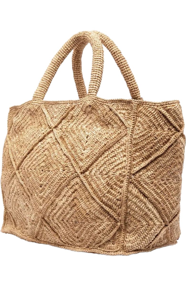 Zanatany Concepts Nico Raffia Tote Bag, Main, color, Beige