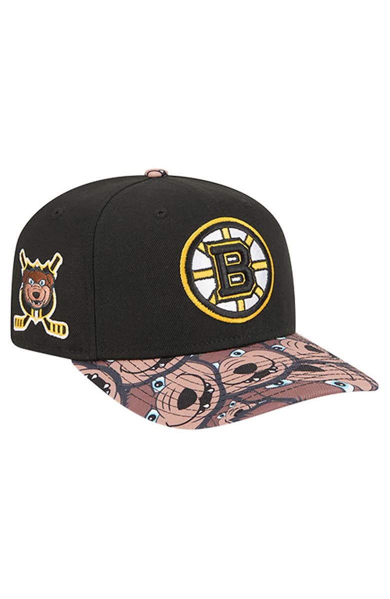 New Era Men's New Era Black Boston Bruins Mascot Visor 9SEVENTY Adjustable Hat, Main, color, Black