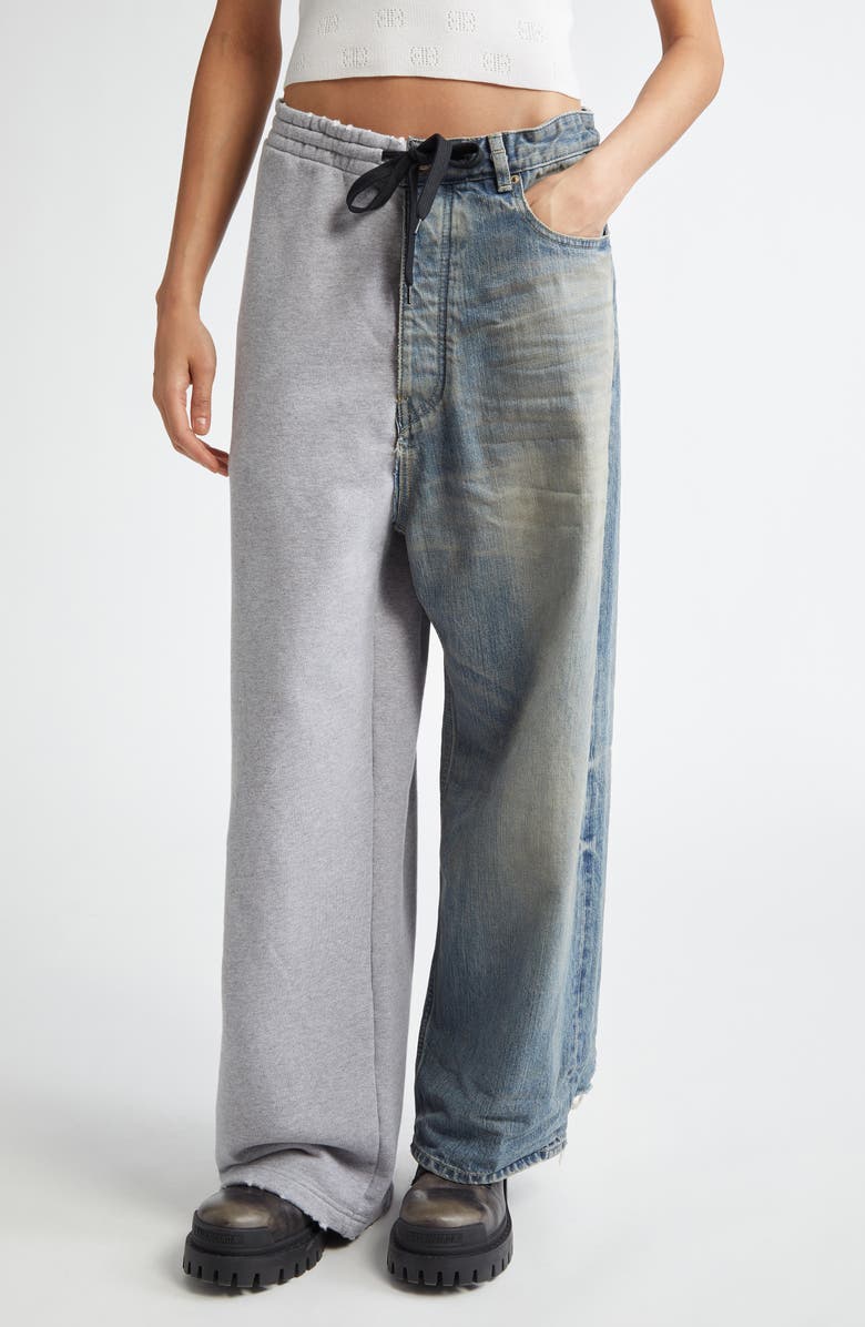 Balenciaga Hybrid Baggy Flare Jeans, Main, color,