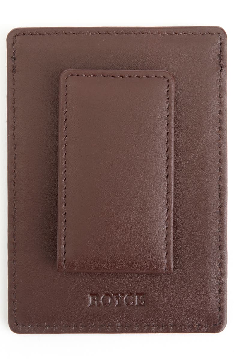 ROYCE New York Magnetic Money Clip Card Case, Alternate, color, Brown
