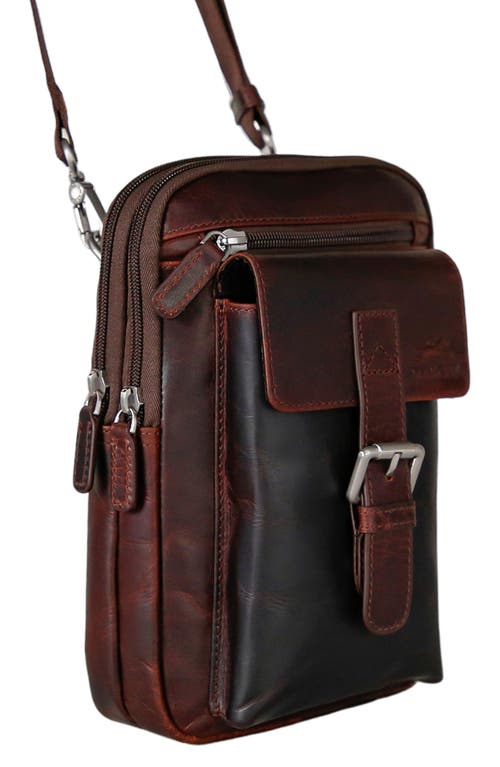 Mancini Organizer Crossbody Bag In Brown