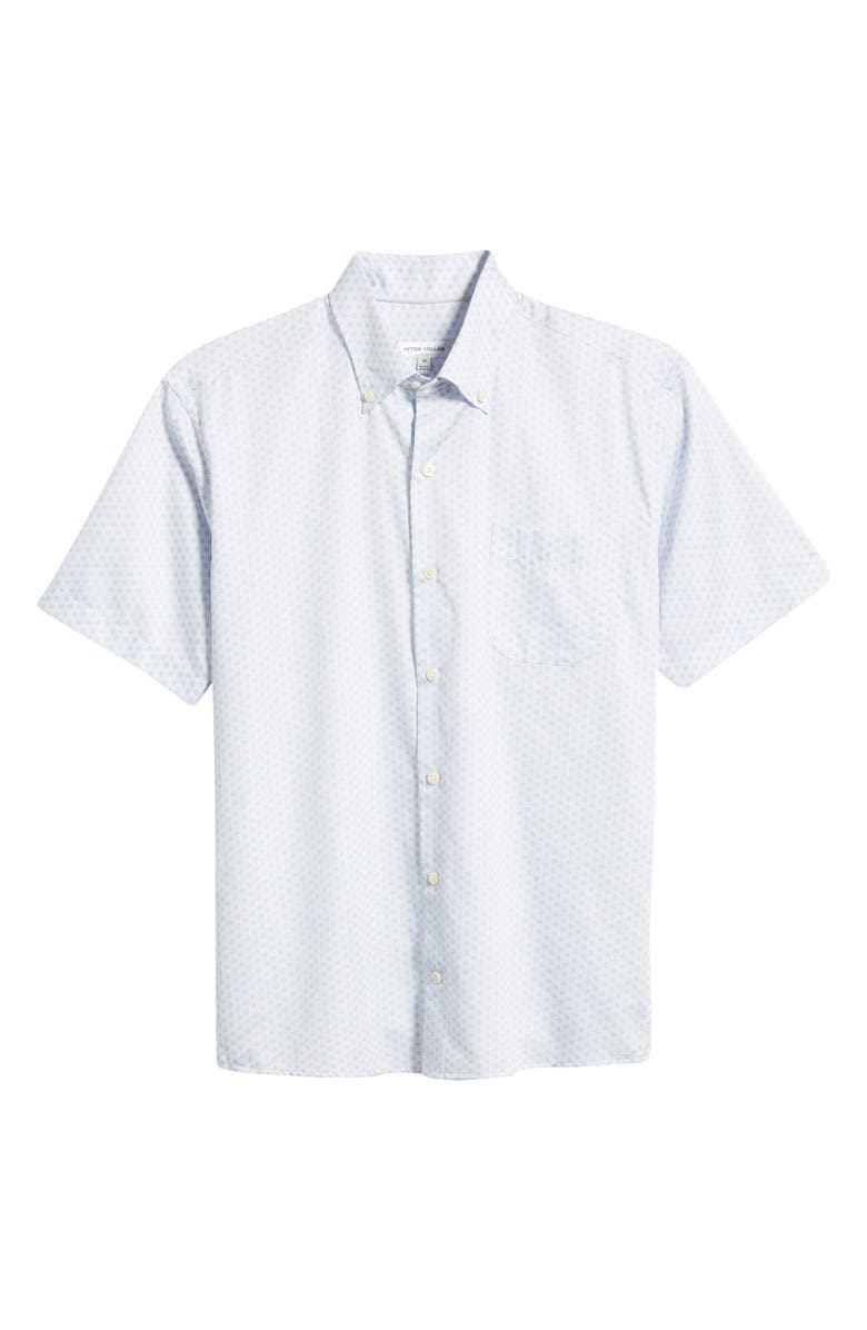 Peter Millar Lewis Geo Short Sleeve Button-Down Shirt, Alternate, color, 