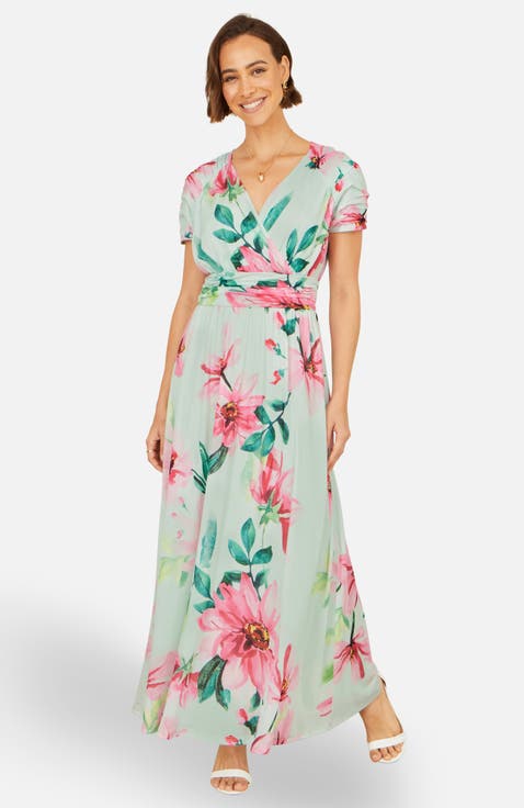 Mesh Floral Maxi Dress