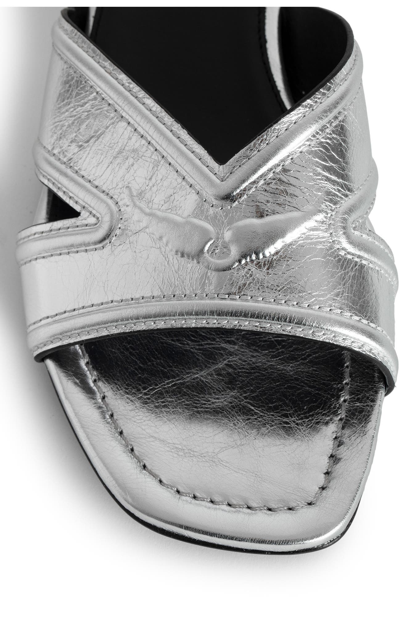 Zadig & Voltaire Azora Metallic Slide Sandal, Alternate, color, 