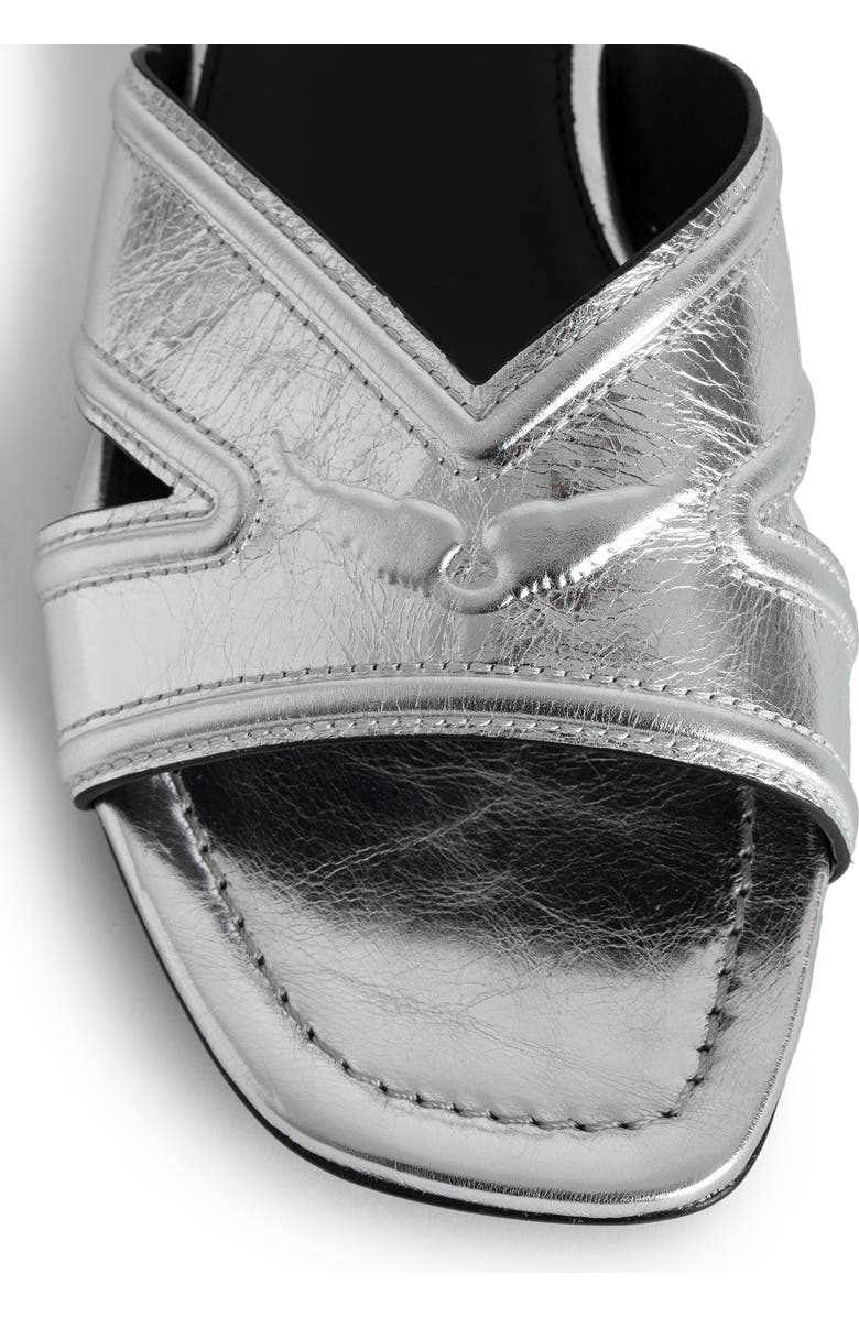 Zadig & Voltaire Azora Metallic Slide Sandal, Alternate, color,