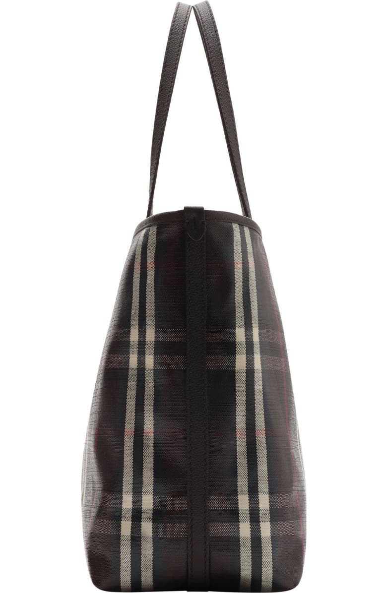 Burberry Medium Highlands Check Coated Canvas Tote, Alternate, color,