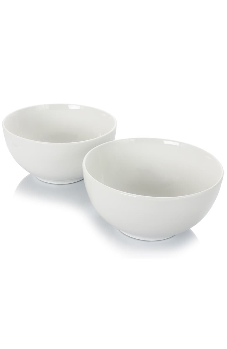 Gibson Home 2 Piece 7 Inch Ceramic All-Purpose Round Bowl Set, Alternate, color, White