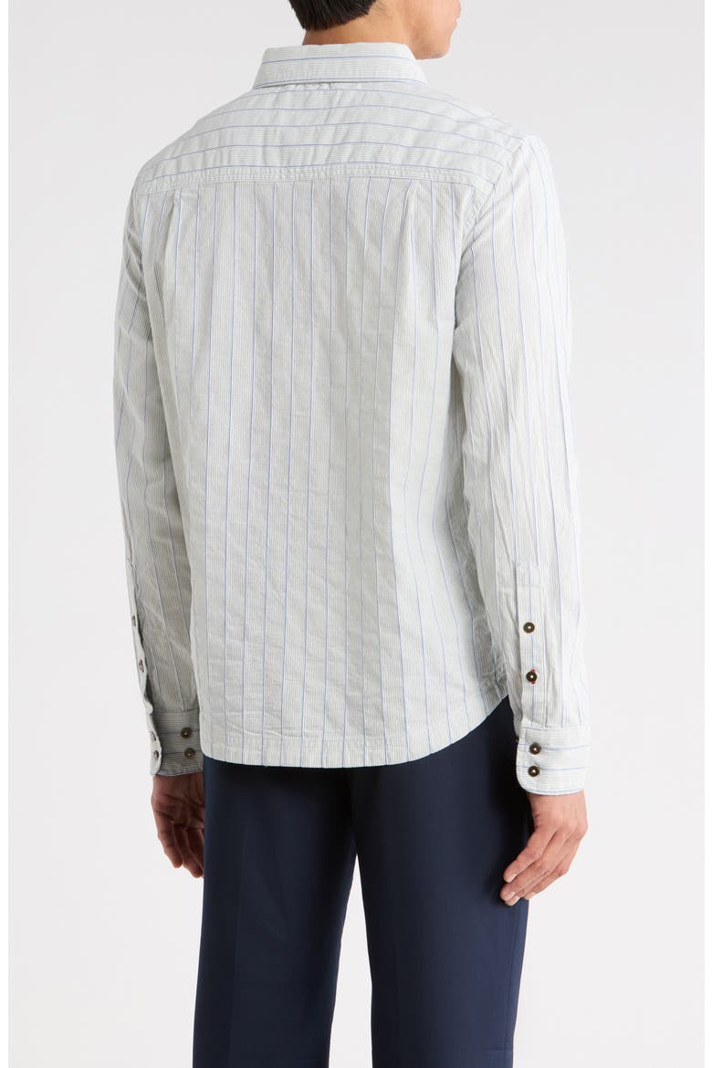 Tradesman Striped Chambray Button-Up Shirt, Alternate, color, MINERAL STRIPE