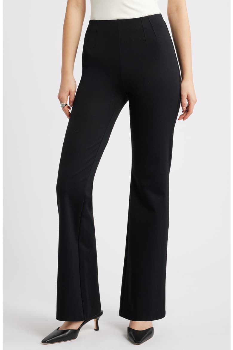 High Waist Flare Pants, Main, color, BLACK