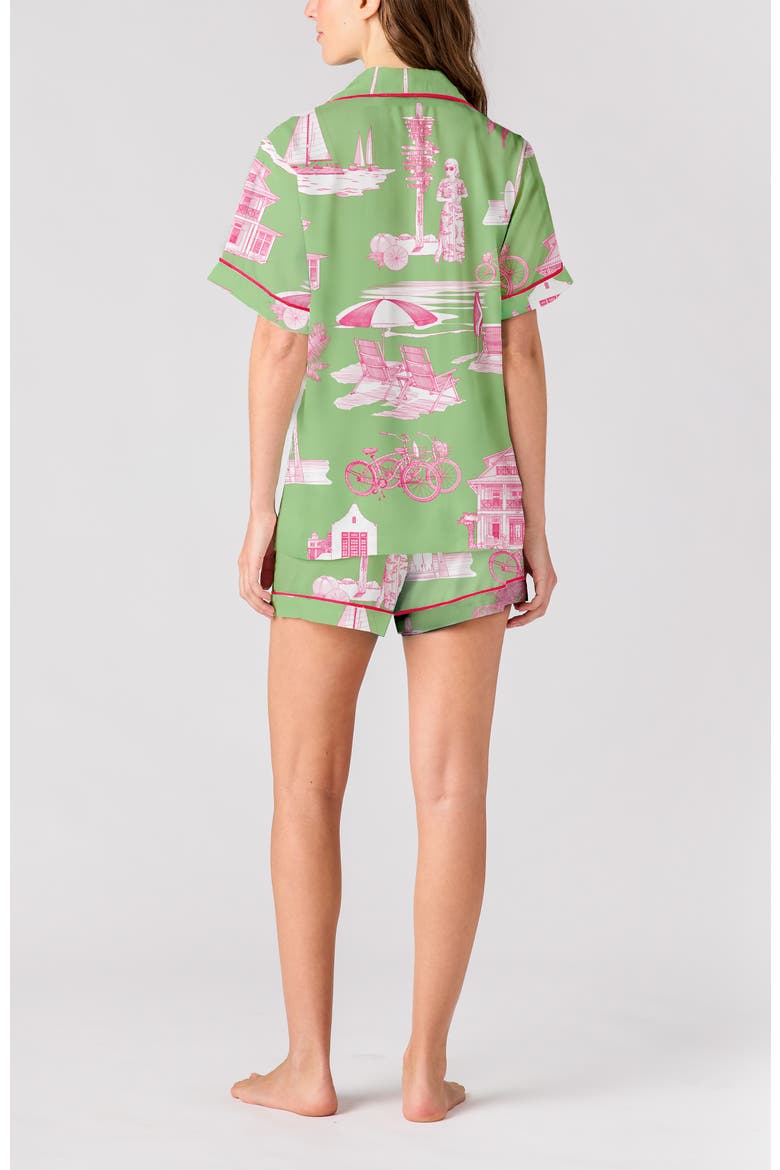 Florida Toile Shorts Set, Alternate, color, Green