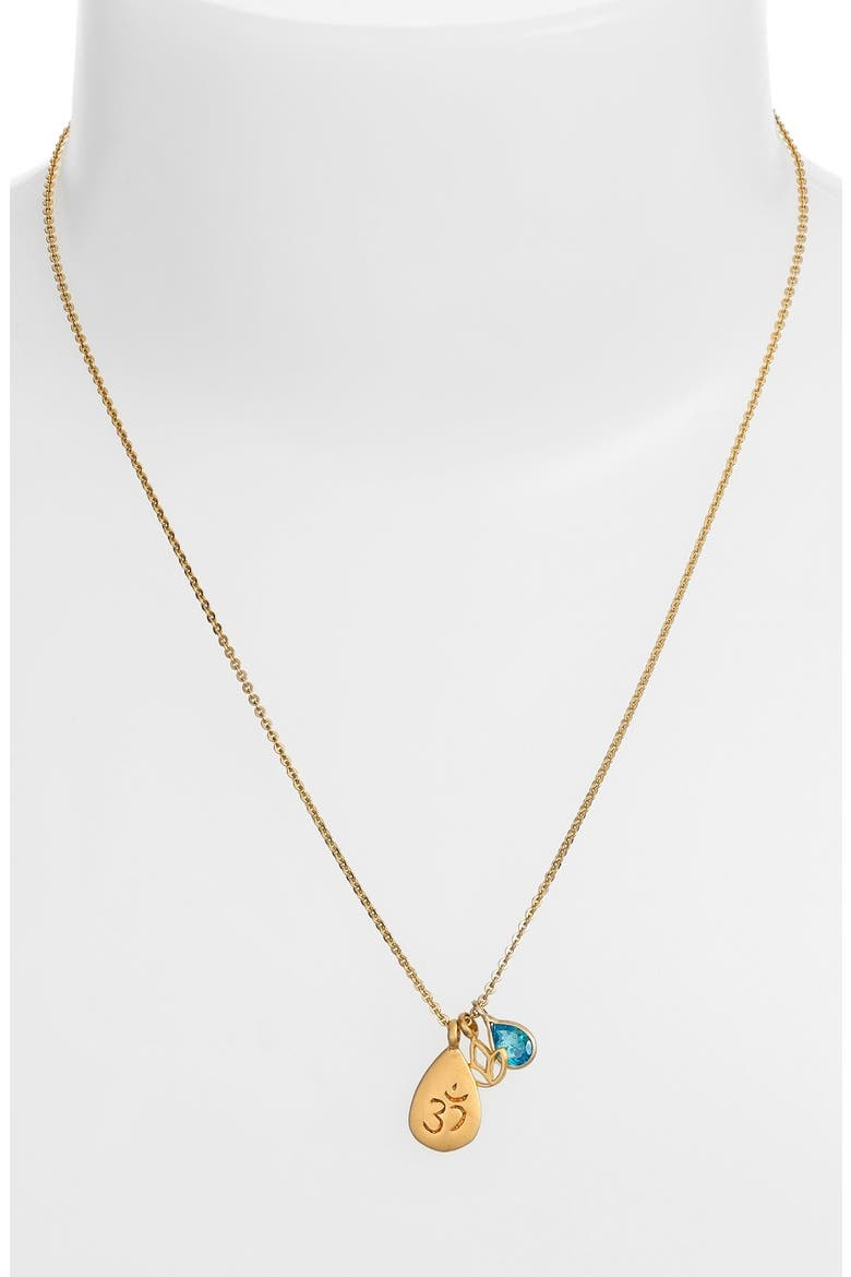 'Blue Lotus Chopra' Cluster Pendant Necklace, Alternate, color, GOLD